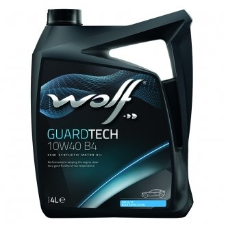 Моторное масло Guardtech B4 10W-40 полусинтетическое 4 л Wolf 8303814