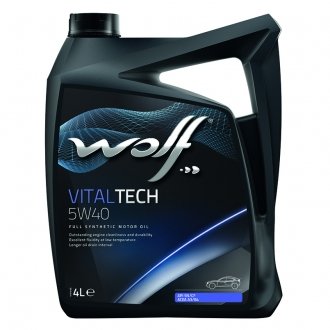 Моторное масло Vitaltech 5W-40 синтетическое 4 л Wolf 8311192