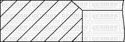 Кольца поршневые VW Caddy III 2.0EcoFuel/T5 2.0 03-15 (83.00mm/ +0.50) (1.2-1.5-2) = 8950525000 YENMAK 9109311050