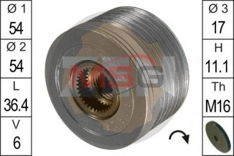 Шкив генератора инерционный ZEN ZN5396