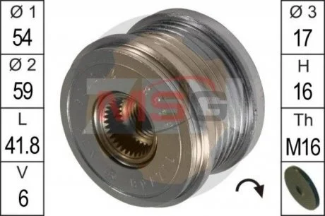 Шкив генератора инерционный ZEN ZN5453