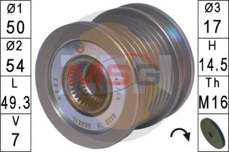 Шкив генератора инерционный ZEN ZN5581