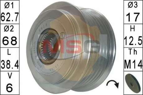 Шкив генератора инерционный ZEN ZN5613