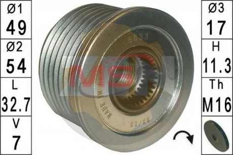 Шків генератора інерційний ZEN ZN5633