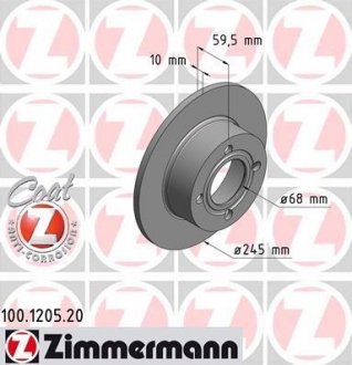 Тормозной диск ZIMMERMANN 100120520