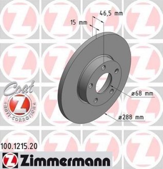 Тормозной диск ZIMMERMANN 100121520 (фото 1)