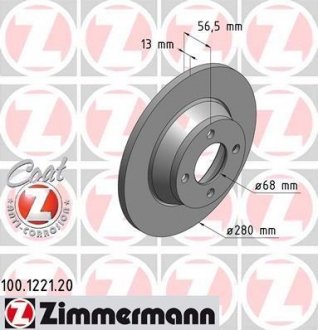 Тормозной диск ZIMMERMANN 100122120
