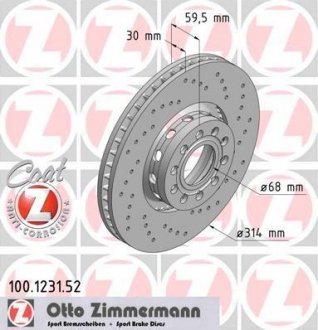 Тормозной диск ZIMMERMANN 100123152