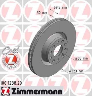 Тормозной диск ZIMMERMANN 100123820 (фото 1)