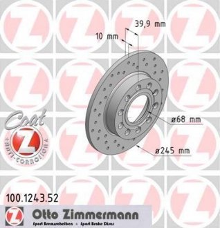 Тормозной диск ZIMMERMANN 100124352