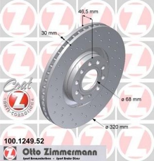Тормозной диск ZIMMERMANN 100124952 (фото 1)