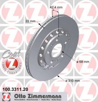 Тормозной диск ZIMMERMANN 100331120 (фото 1)