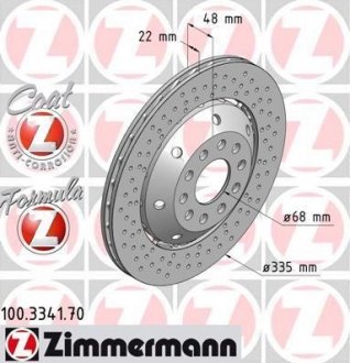 Тормозной диск ZIMMERMANN 100334170 (фото 1)