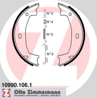 Тормозные колодки ручного тормоза ZIMMERMANN 109901061