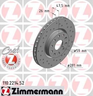 Тормозной диск ZIMMERMANN 110221452 (фото 1)