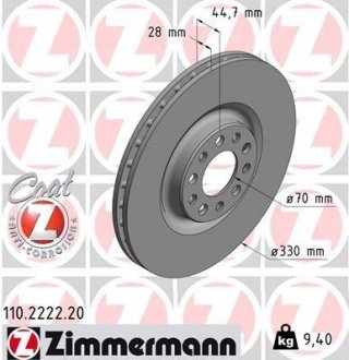 Тормозной диск ZIMMERMANN 110222220