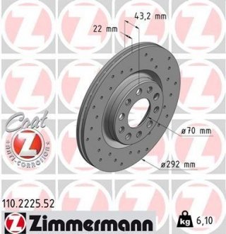 Тормозной диск ZIMMERMANN 110222552