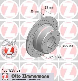 Тормозной диск ZIMMERMANN 150128752 (фото 1)