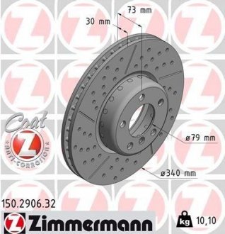 Тормозной диск ZIMMERMANN 150290632