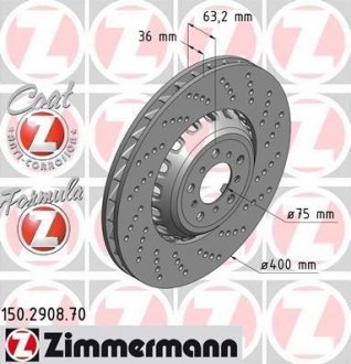 Тормозной диск ZIMMERMANN 150290870