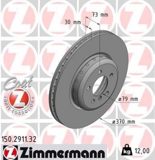 Двухчастный тормозной диск ZIMMERMANN 150291132 (фото 1)