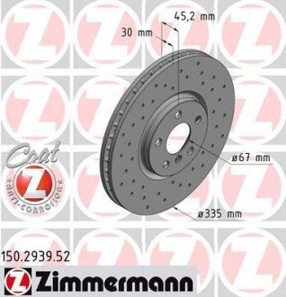 Тормозной диск ZIMMERMANN 150293952