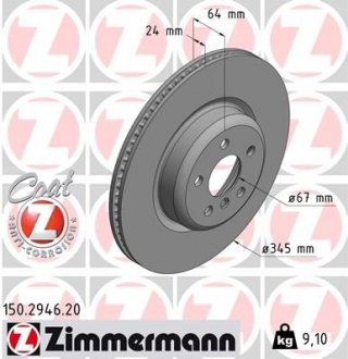 Тормозной диск ZIMMERMANN 150294620