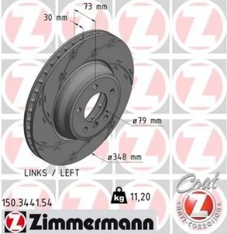 Гальмівний диск BLACK Z ZIMMERMANN 150344154