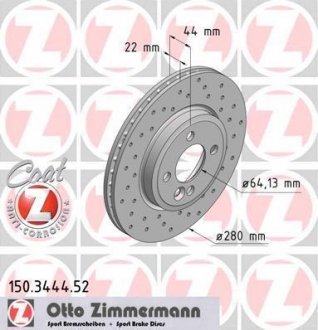 Тормозной диск ZIMMERMANN 150344452 (фото 1)