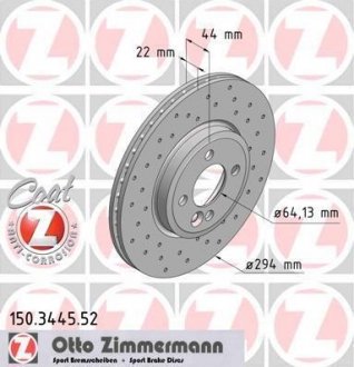 Тормозной диск ZIMMERMANN 150344552 (фото 1)