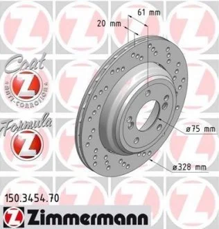 Гальмівний диск ZIMMERMANN 150345470