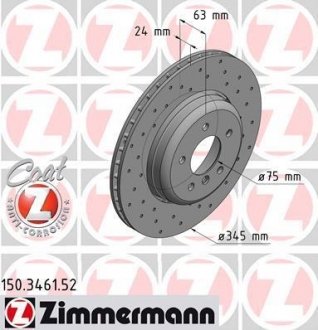 Тормозной диск ZIMMERMANN 150346152 (фото 1)