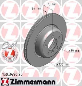 Гальмівний диск ZIMMERMANN 150349020