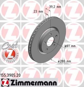 Тормозной диск ZIMMERMANN 155390520