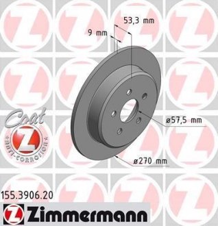 Тормозной диск ZIMMERMANN 155390620