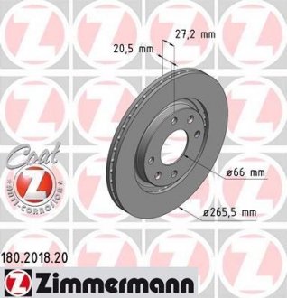 Тормозной диск ZIMMERMANN 180201820 (фото 1)