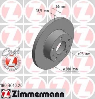 Тормозной диск ZIMMERMANN 180301020 (фото 1)