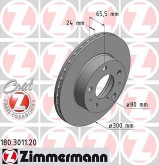 Тормозной диск ZIMMERMANN 180.3011.20 (фото 1)
