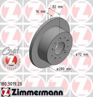 Гальмівний диск ZIMMERMANN 180301920 (фото 1)