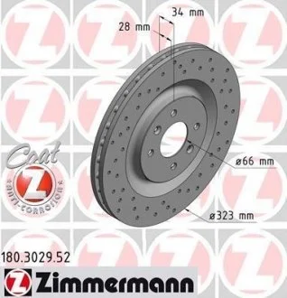 Гальмівний диск SPORT BRAKE DISC Z ZIMMERMANN 180302952