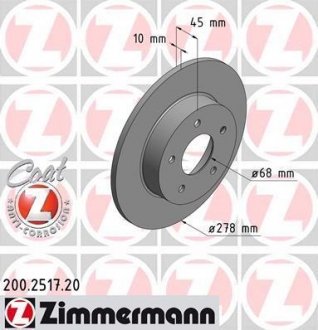 Тормозной диск ZIMMERMANN 200251720