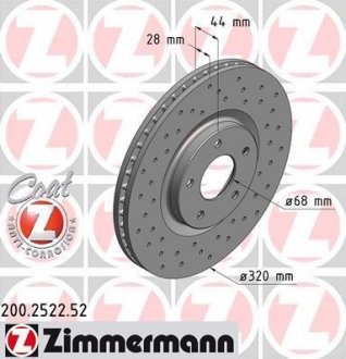 Тормозной диск ZIMMERMANN 200252252