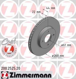 Тормозной диск ZIMMERMANN 200252520 (фото 1)