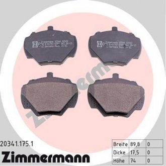 Комплект тормозных колодок, дисковый тормоз ZIMMERMANN 203411751