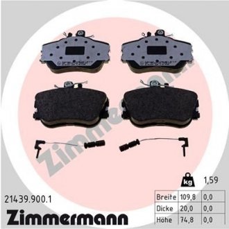 Колодки гальмівні (передні) MB C-class (W202) 93-00 ZIMMERMANN 214399001