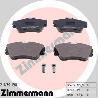 Комплект тормозных колодок, дисковый тормоз ZIMMERMANN 21479.190.1 (фото 1)