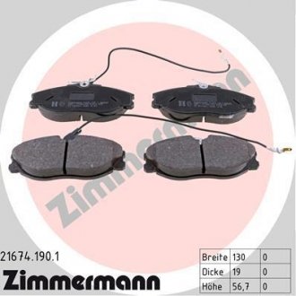 Тормозные колодки, дисковый тормоз (набор) ZIMMERMANN 216741901