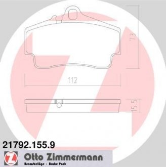 Тормозные колодки, дисковый тормоз (набор) ZIMMERMANN 217921559