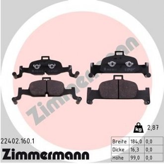 Гальмівні колодки (набір) ZIMMERMANN 22402.160.1