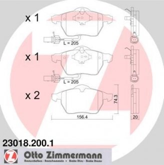 Колодки гальмівні дискові ZIMMERMANN 230182001 (фото 1)